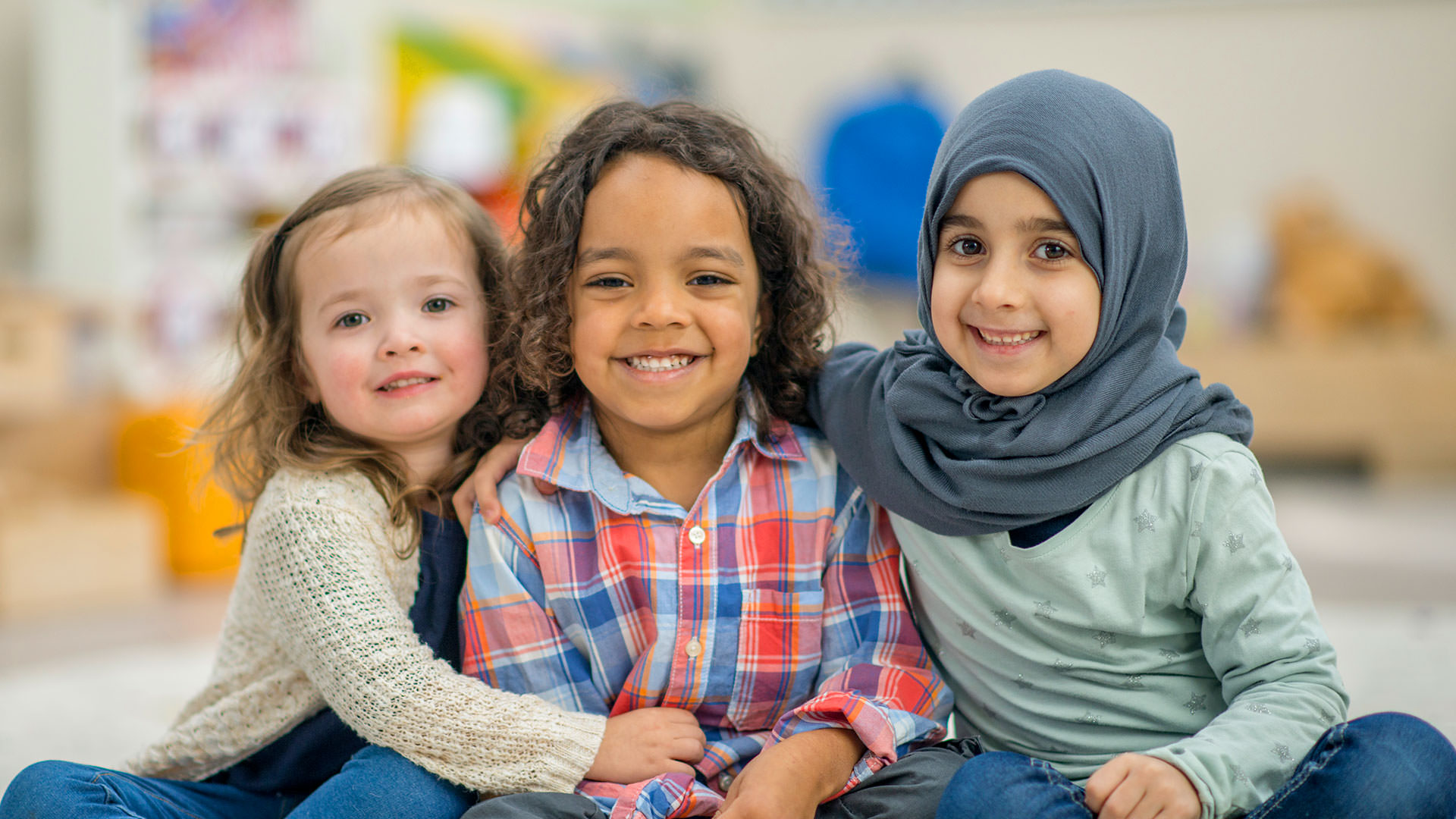 Smiling children in classroom