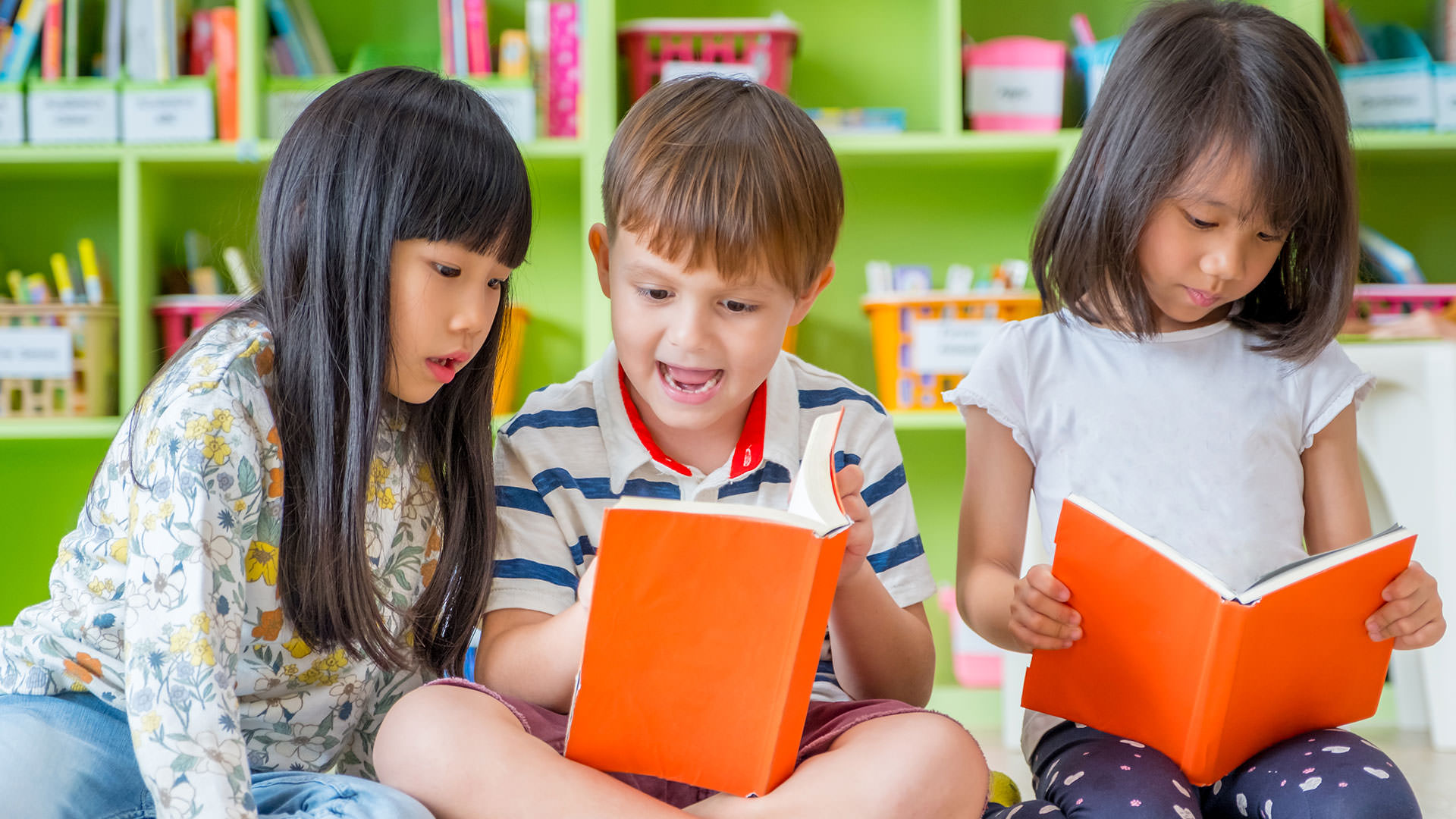 Children reading books